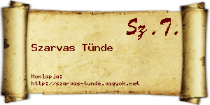 Szarvas Tünde névjegykártya